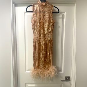 Beautiful never worn, sparkle sheer cocktail dress. Size 6-8